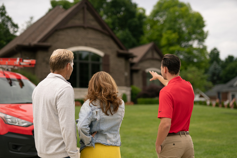Reviewing roofing resources with customers