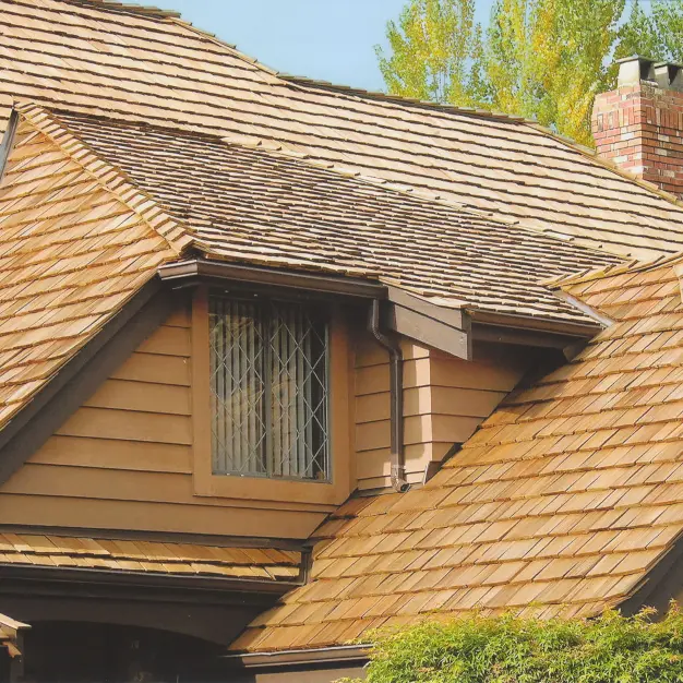 View of a home's shingles